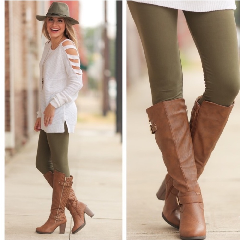 Olive green leggings