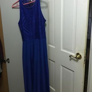 High Neck Royal Blue Maxi Dress