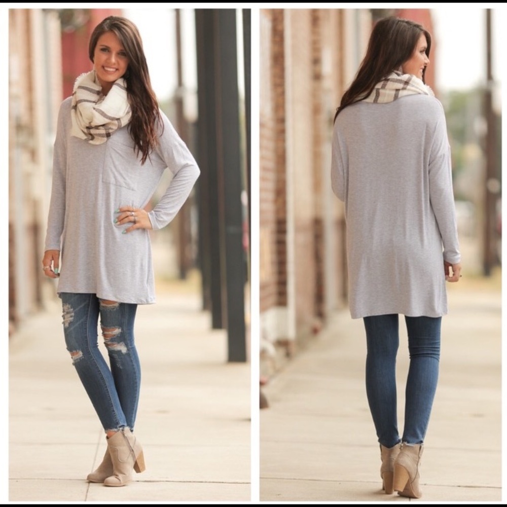 Light grey t-shirt tunic ****last one***