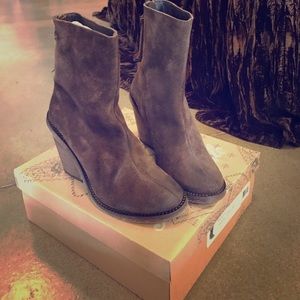 Free People Marquis Boot Sz 7 Brown Suede Leather