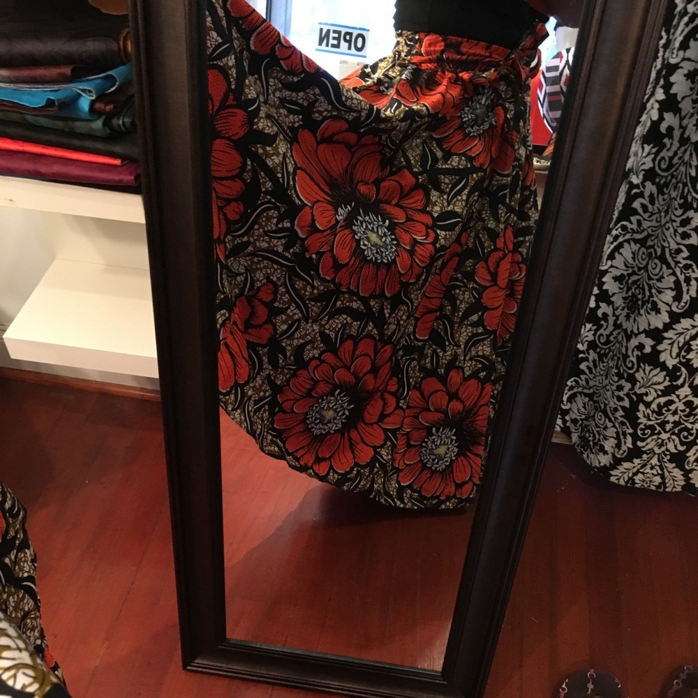 Large Floral Print Maxi Skirt