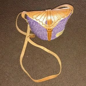 Sisal and leather crossbody