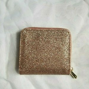 💎6FOR$20SALE-Gold Glitter Small Zippered Wallet