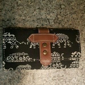 🍬6FOR$10SALE- Aztec Elephant Black Fold Wallet