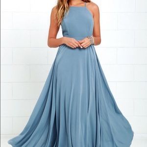 Lulu's slate blue maxi dress