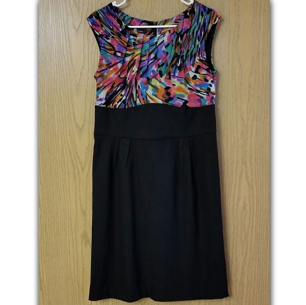AB STUDIO Empire Waist Mini Dress w/Pleating