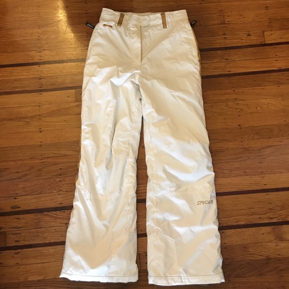 Petite women/girls white Spyder ski pants