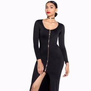 Zipper Detail Maxi Dress