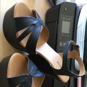 Black Torrid Wedge Sandals Size 11W
