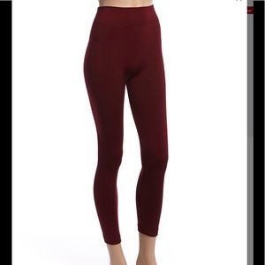 Burgundy fleece lined leggings