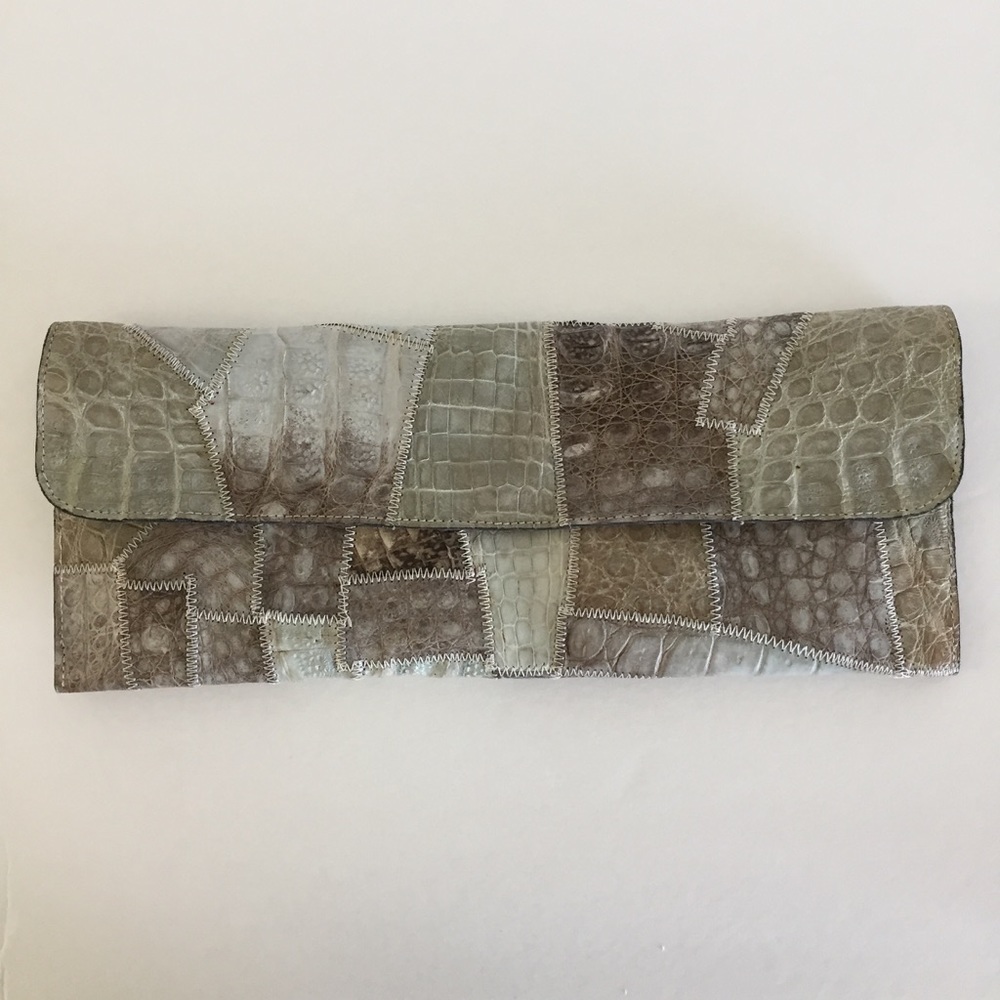 Real Crocodile Envelope Clutch.