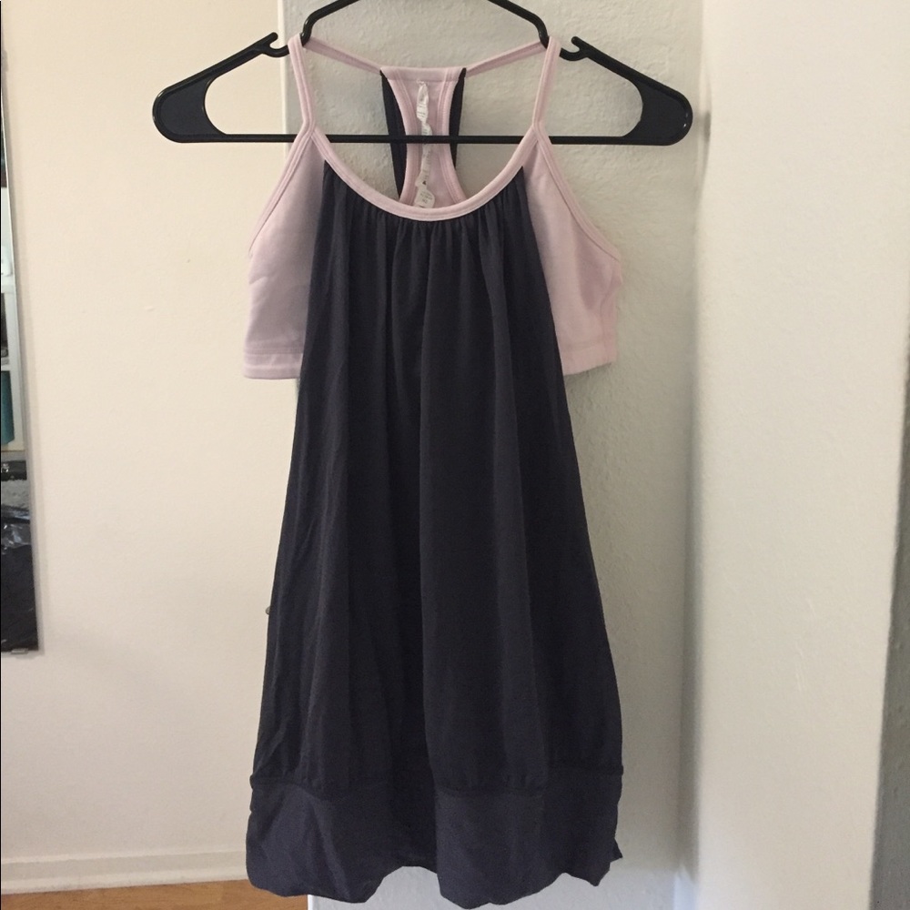 Lululemon Gray and Light Pink Workout Tank!