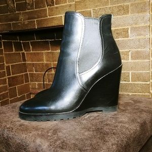 Michael Kors black wedge boots, 9