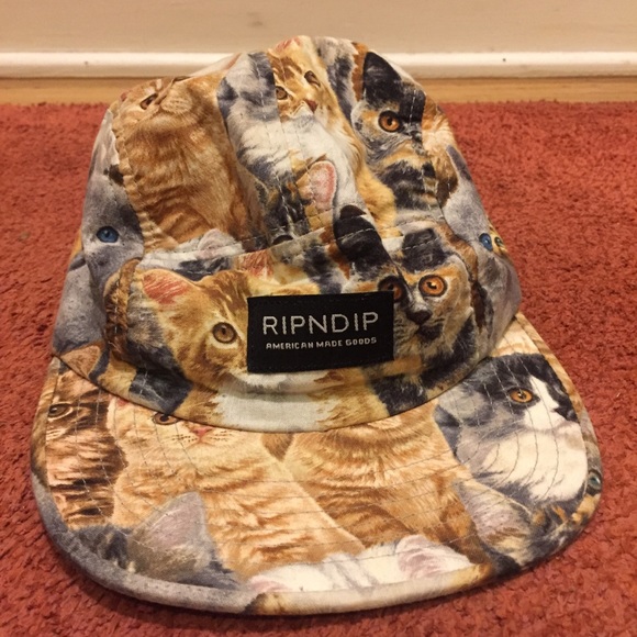 RIPNDIP Other - Cat-Patterned Snap-Back Hat