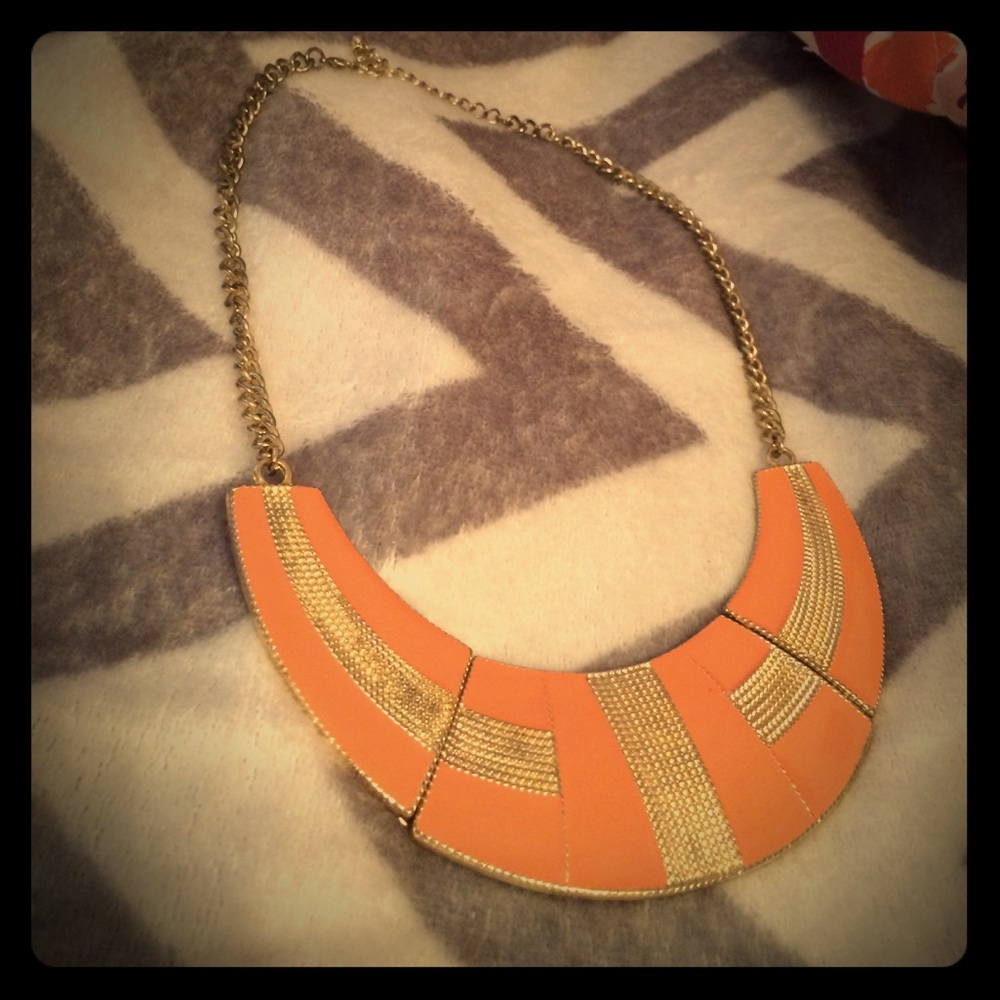 Peach and gold necklace