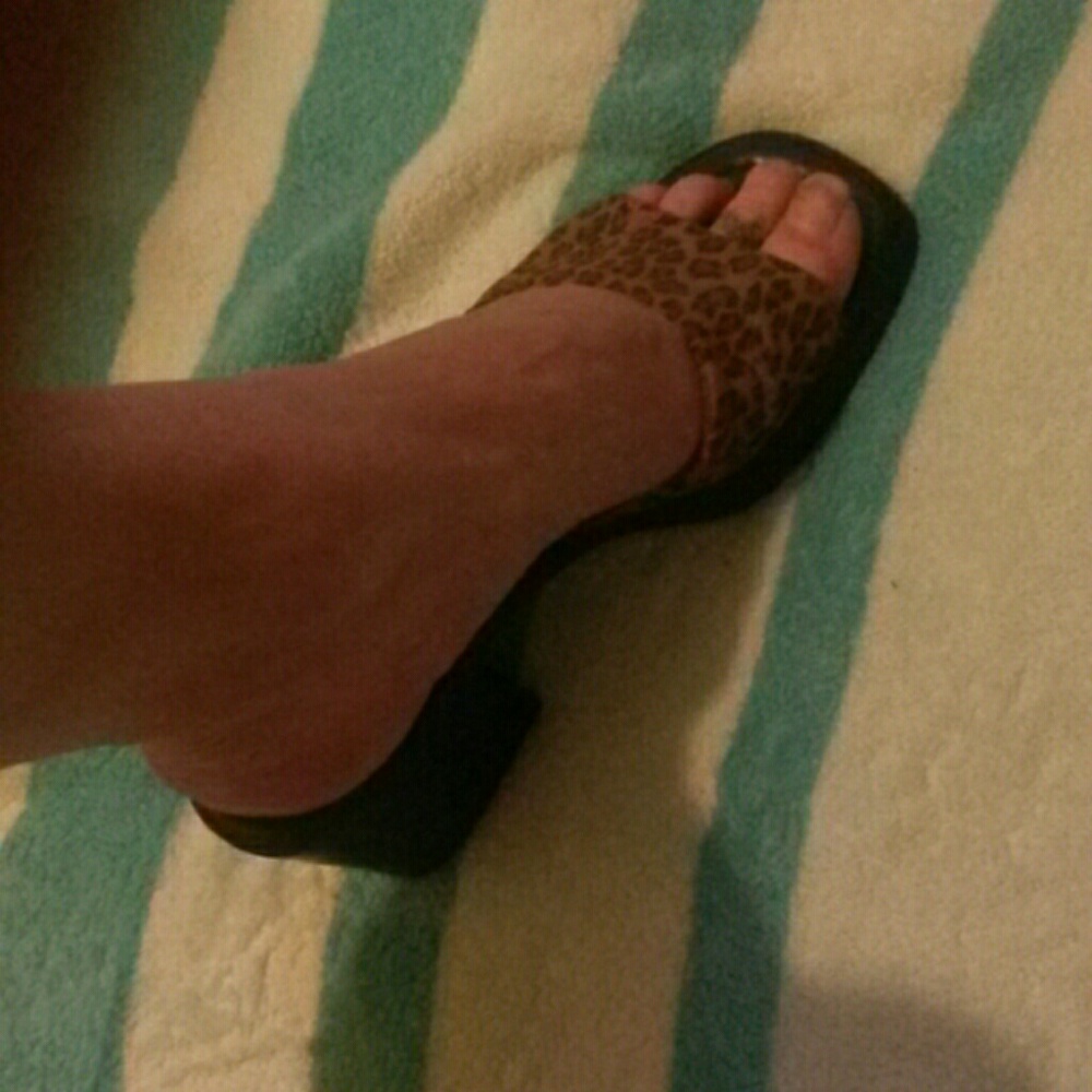 Cheetah Print Block Heeled Sandals