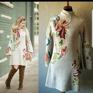 Embroidered Petals Swing Dress - Knitted & Knotted