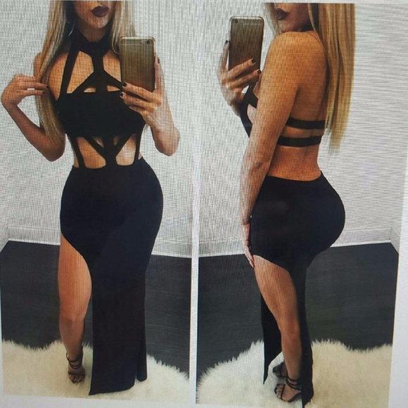 Black Cutout Maxi Dress - Picture 1 of 1