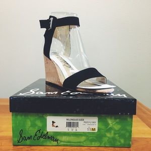 Sam Edelman black strappy wedges