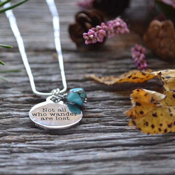 "Not all who wander are lost" Charm Necklace - Picture 3 of 4