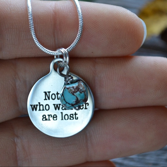 "Not all who wander are lost" Charm Necklace - Picture 4 of 4