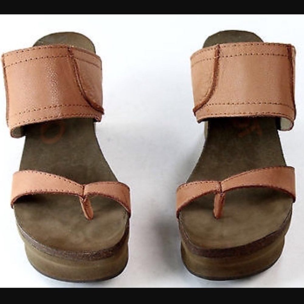 Size 8 OTBT Brookfield Wedge - Brown leather