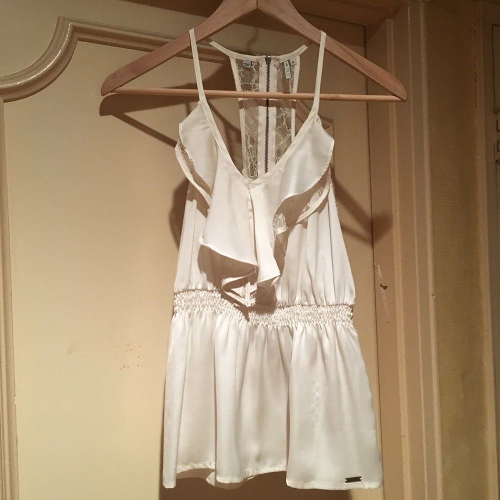 Small Guess Silky Off White Top