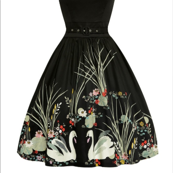 BNWT LindyBop 'Delta' Swan Border Swing Dress - Picture 5 of 5