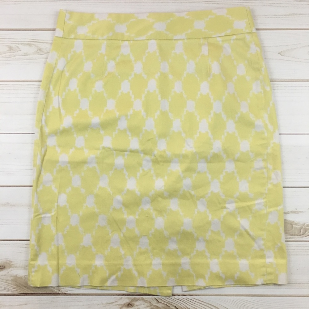 J Crew Butter Yellow Pencil Skirt Sz 4 - Picture 2 of 5