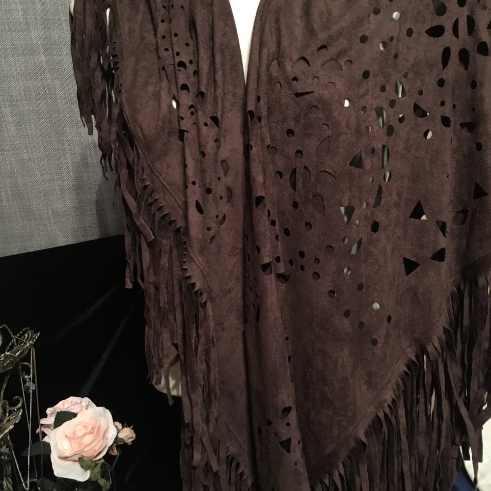Faux suede wrap brown Charming Charlie NWT