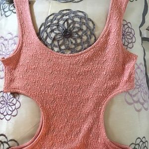 Pink cutout bodysuit
