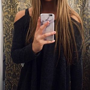 Open shoulder sweater