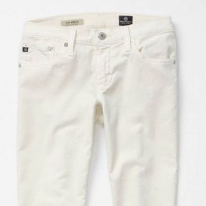 NWT AG Stevie Slim Straight Cords in Ivory