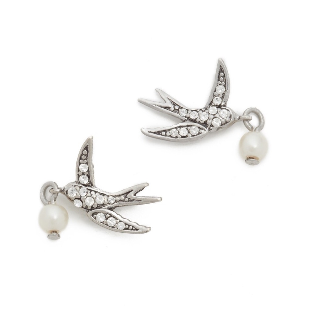 NEW Marc Jacobs Pearl Swallow Stud Earrings