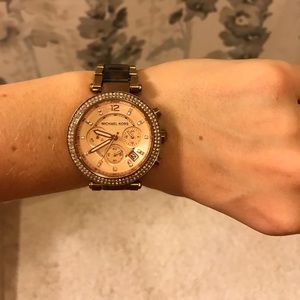 Michael Kors tortoiseshell rose gold watch