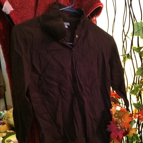Brown button-down cardigan Ann Taylor - Picture 1 of 2