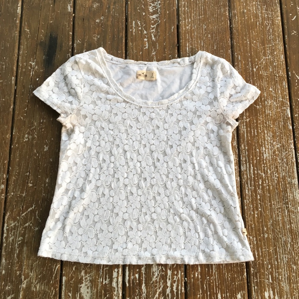 Hollister White Lace Shirt