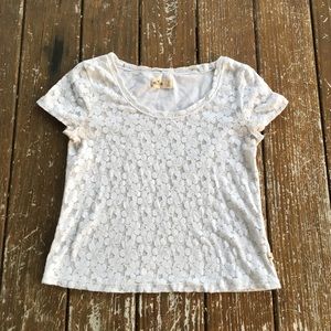 Hollister White Lace Shirt