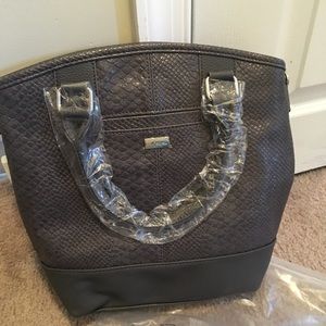 Brand new gray snakeskin Jewell purse