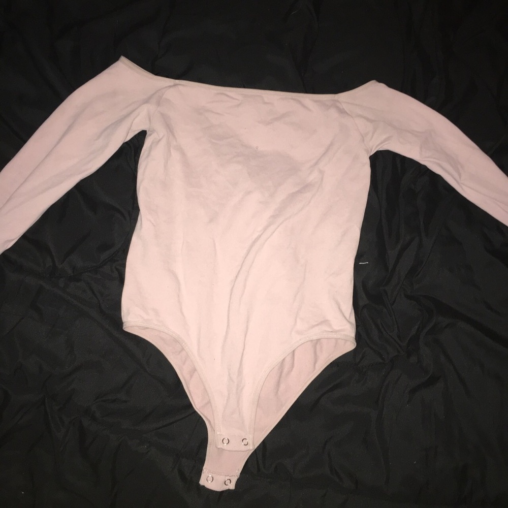 Pink Off Shoulder Bodysuit From Forever21