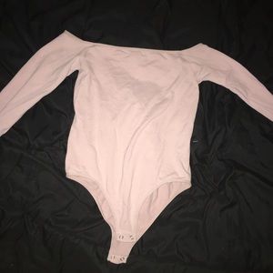 Pink Off Shoulder Bodysuit From Forever21