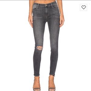 Frame Denim Le High Skinny Grey Destroyed 28
