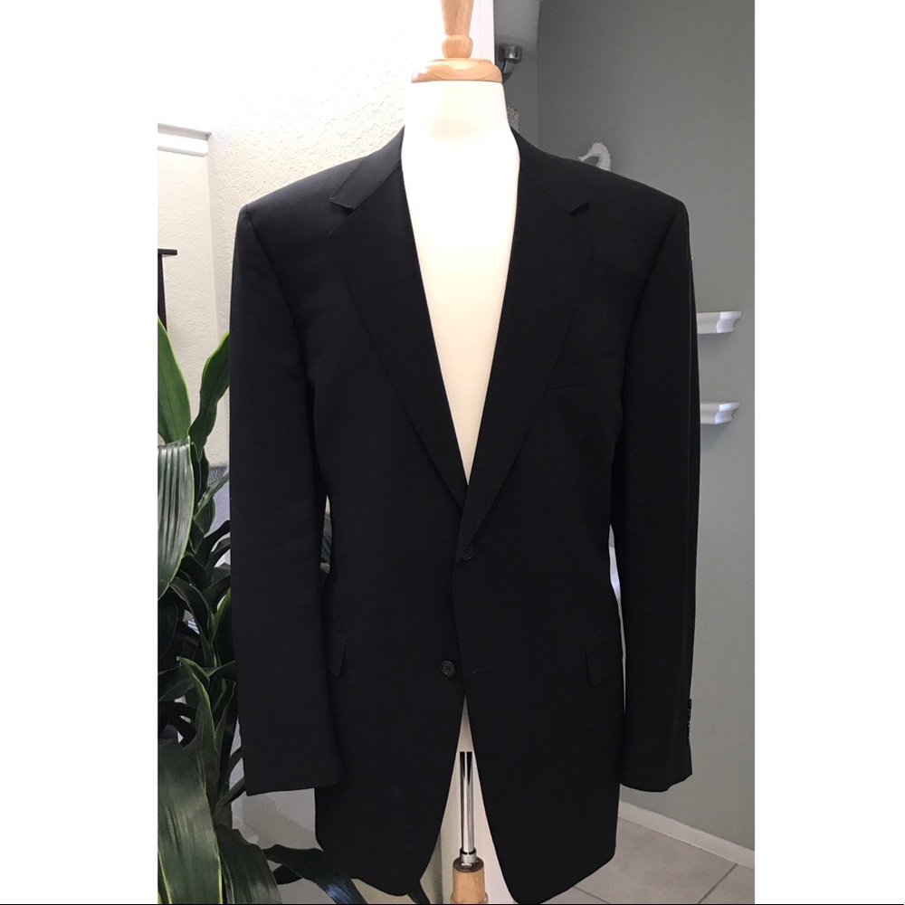 48L CANALI Black Italian Wool Blazer
