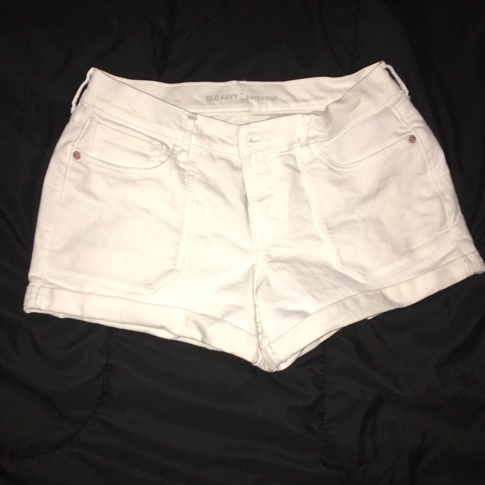 White boyfriend shorts from Old Navy
