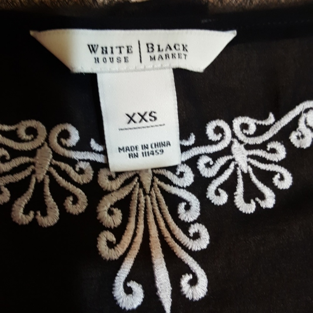 WHBM Black & White Sheer Blouse. Sz XS/S. - Picture 7 of 8