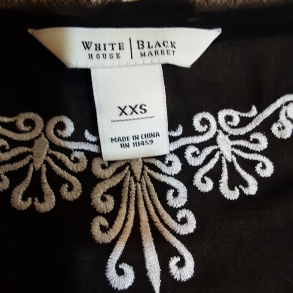 WHBM Black & White Sheer Blouse. Sz XS/S. - Picture 7 of 8