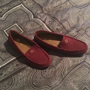 Coach wine color moccasins