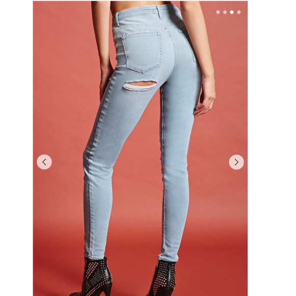 Forever 21 Denim - Distressed High Rise Mom Jeans