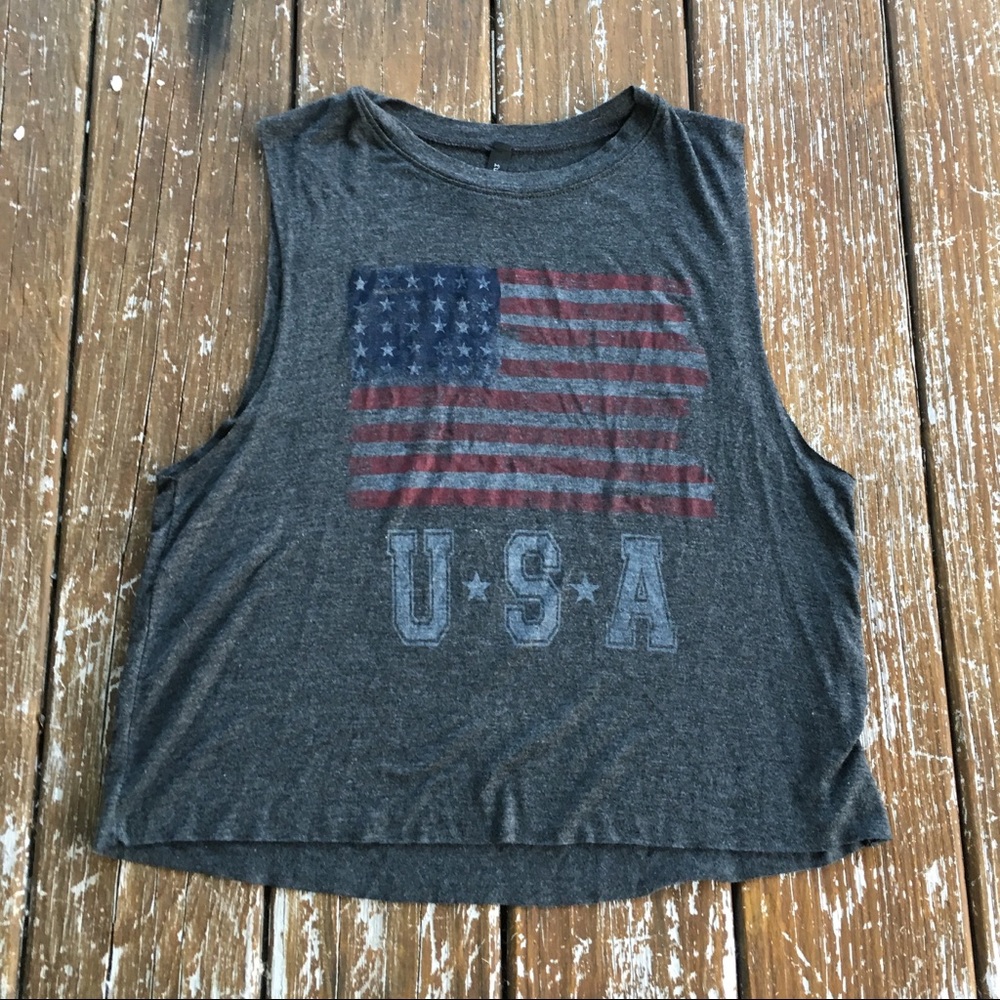 American Flag Crop Top