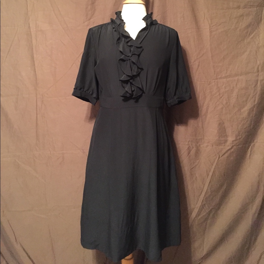 Black Silk Dress with Pockets